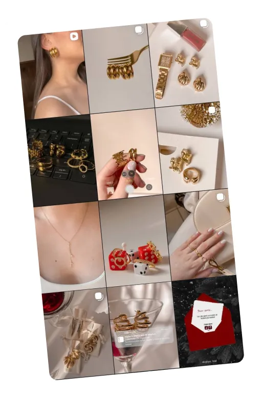 Grid de contenido digital en tablet